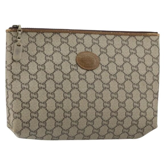 Gucci Handbags - GUCCI GG Plus Supreme Clutch Bag PVC Beige